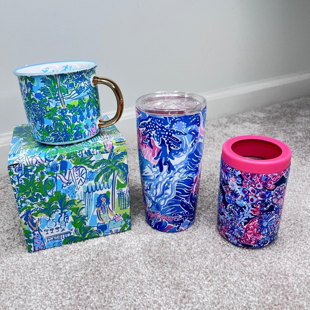 Lilly Pulitzer Tumbler Mug and Coozie